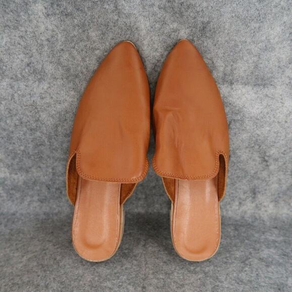 Shoes Womens 39 Mule Flats Slip On Fashion Casual Brown Pointed Toe Classic Boho - Picture 6 of 11